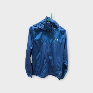Under Armour Lightweight Jacket Men's Medium‎ Blue Full Zip Hoodie Zip Pockets